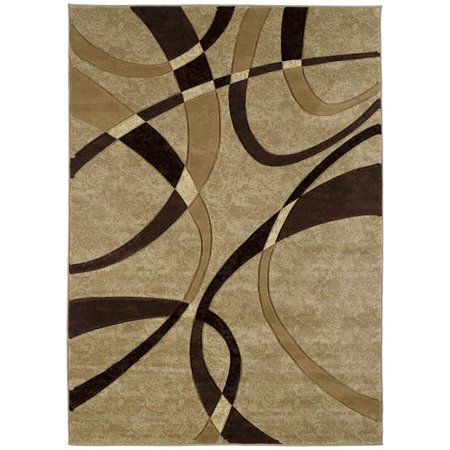 HOMERIC 5 ft. 3 in. x 7 ft. 6 in. Contours La Chic Area RugChocolate HO804746